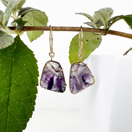 14k Amethyst Dream Earrings - Mettle by Abby