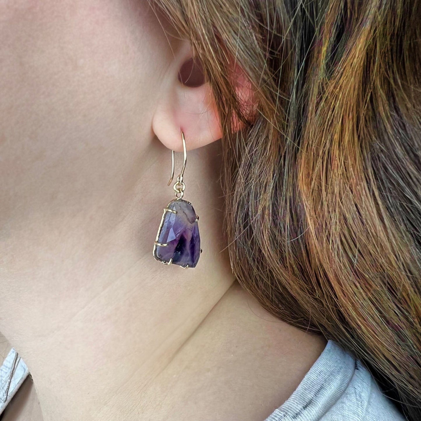 14k Amethyst Dream Earrings - Mettle by Abby