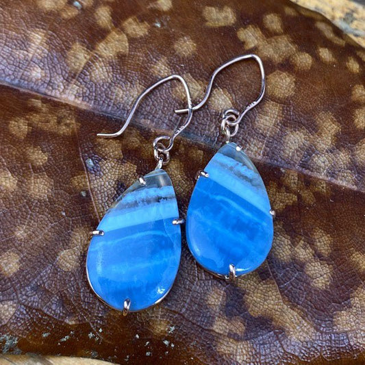 14k Blue Opal Earrings - Mettle by Abby