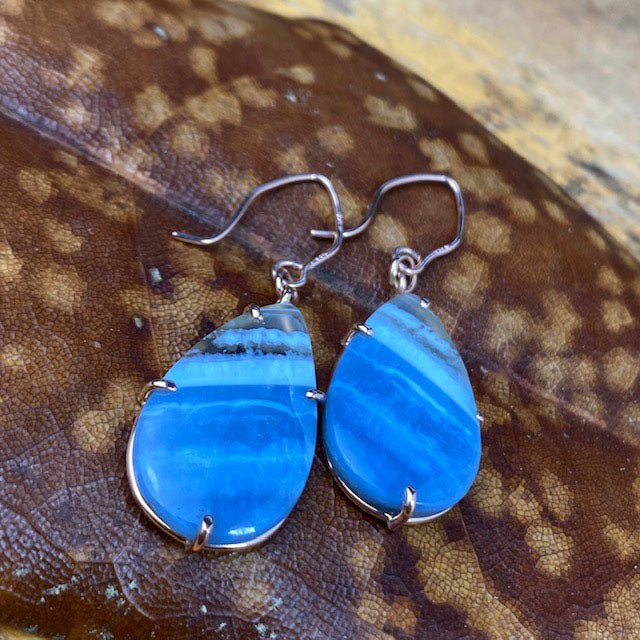 14k Blue Opal Earrings - Mettle by Abby