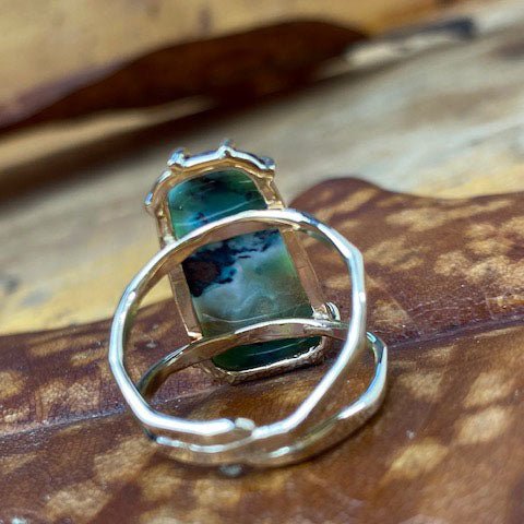 14k Blue Wood Opal Ring - Mettle by Abby