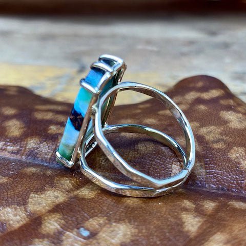 14k Blue Wood Opal Ring - Mettle by Abby