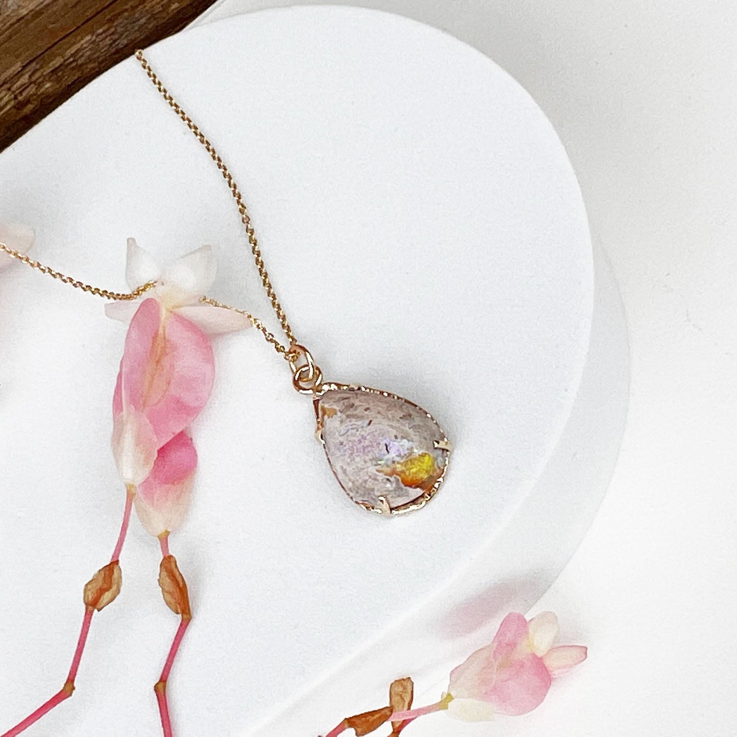 14k Boulder Opal Drop Necklace - Mettle by Abby