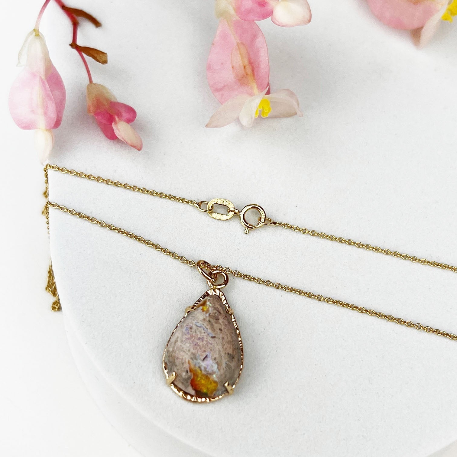 14k Boulder Opal Drop Necklace - Mettle by Abby