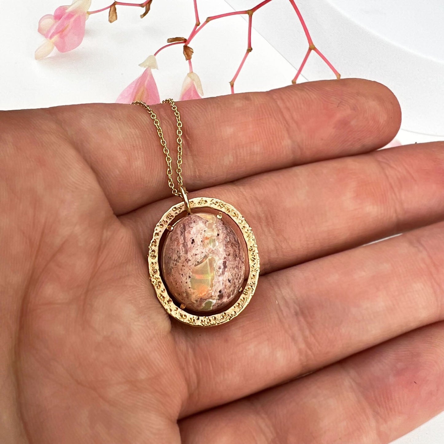 14k Boulder Opal Star Dust Necklace - Mettle by Abby