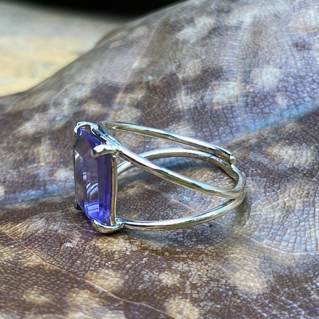 14k Emerald Cut Amethyst Ring - Mettle by Abby