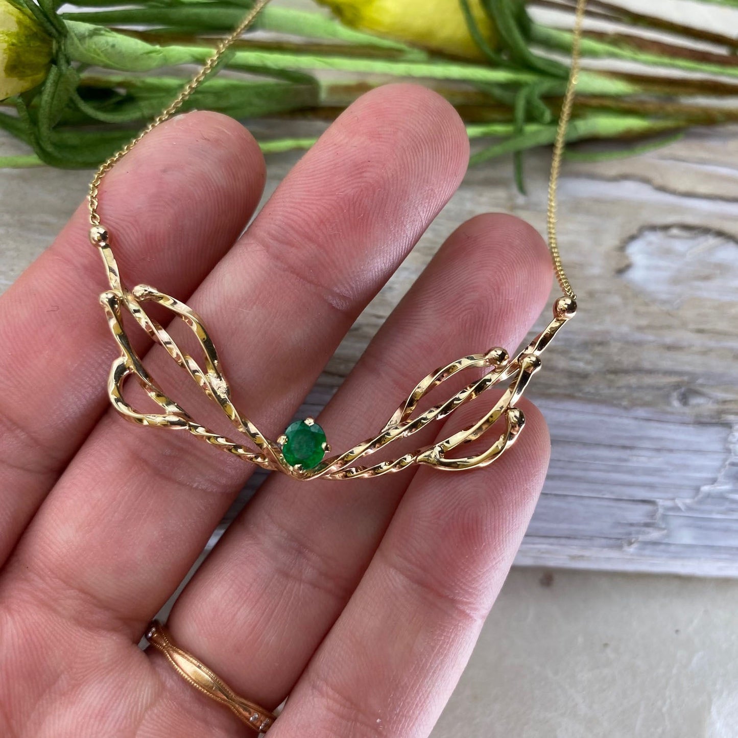 14k Emerald Mantle Necklace - Mettle by Abby