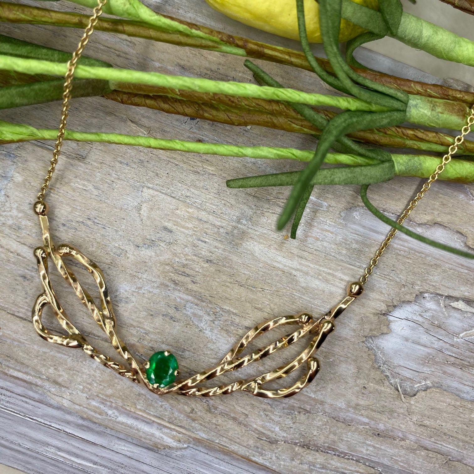 14k Emerald Mantle Necklace - Mettle by Abby