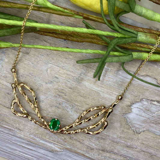 14k Emerald Mantle Necklace - Mettle by Abby