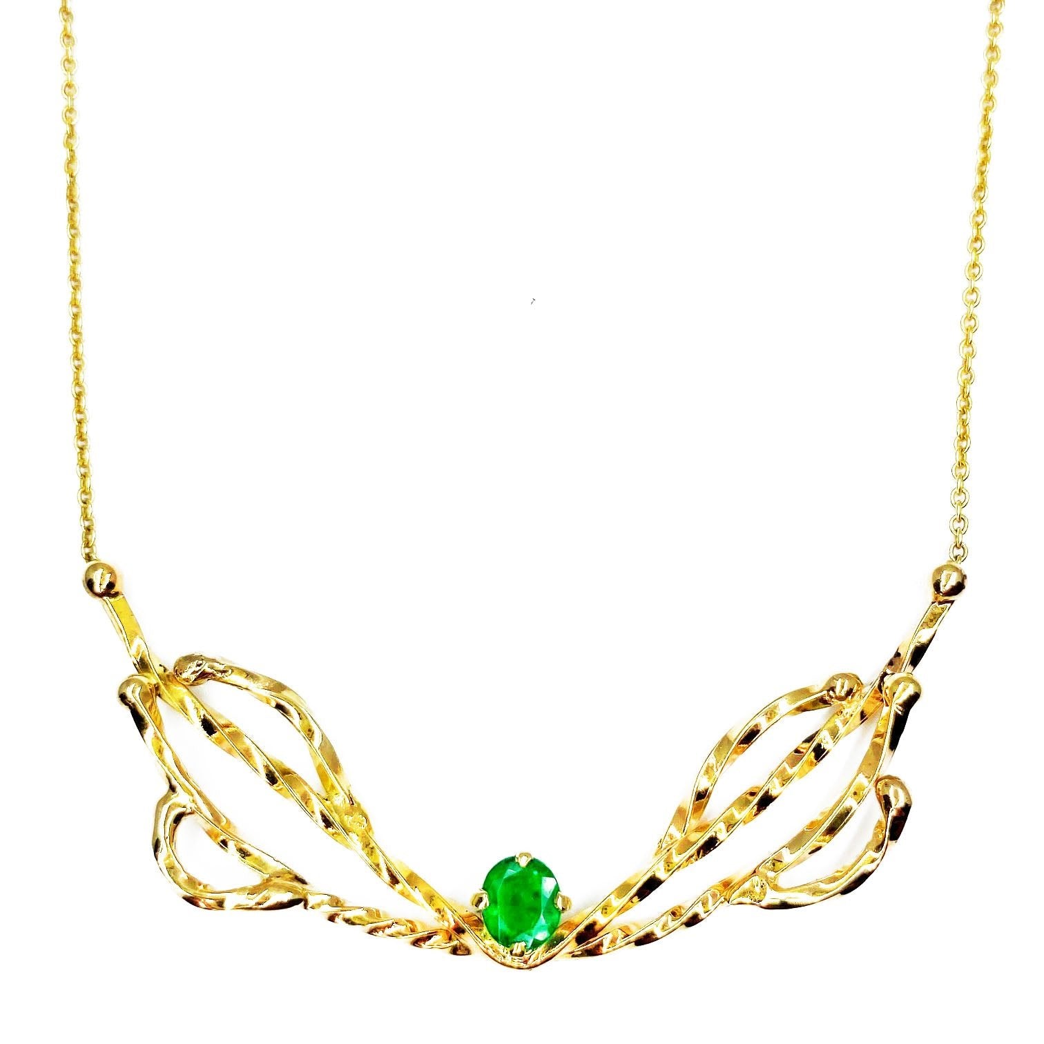 14k Emerald Mantle Necklace - Mettle by Abby