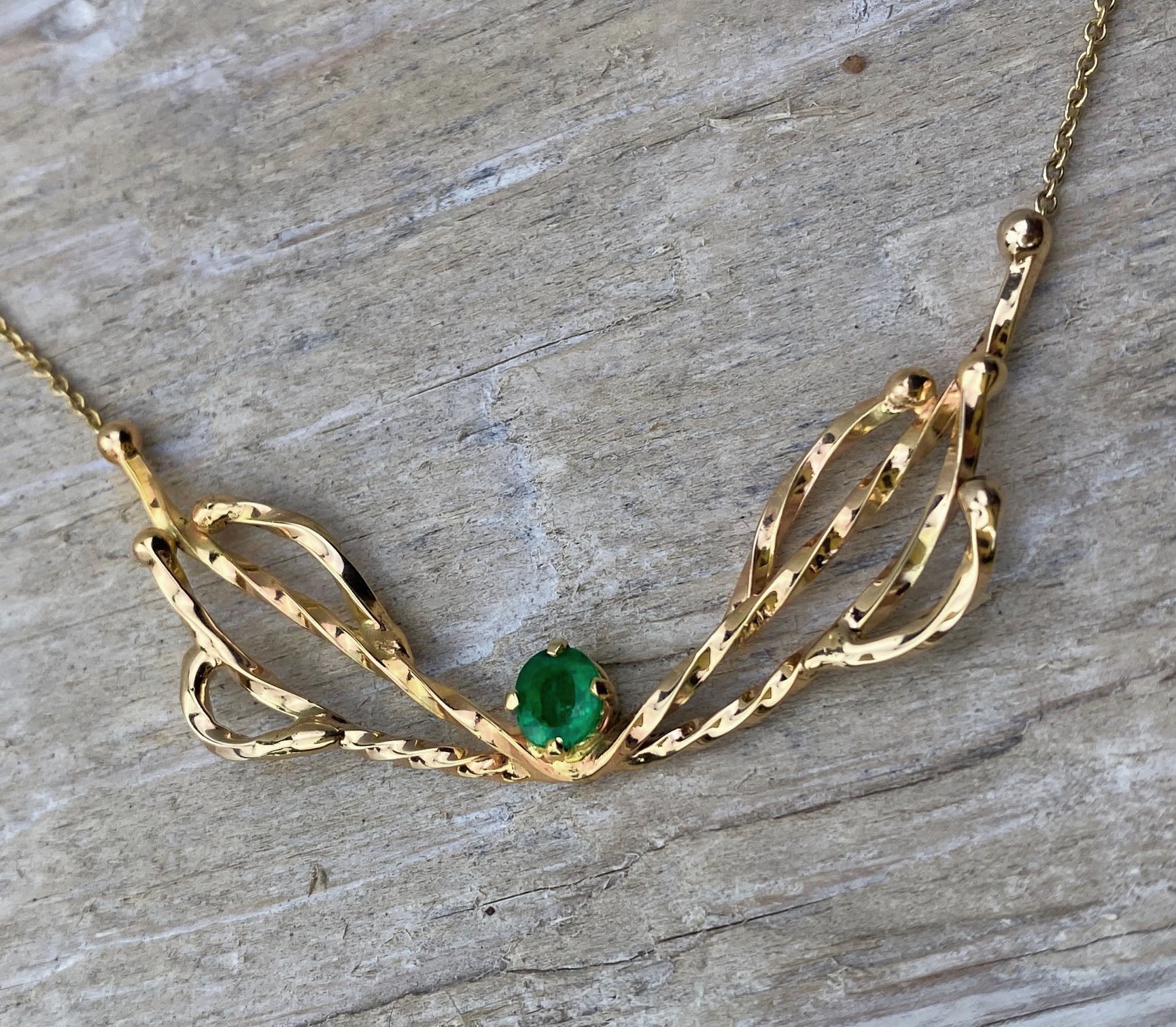 14k Emerald Mantle Necklace - Mettle by Abby