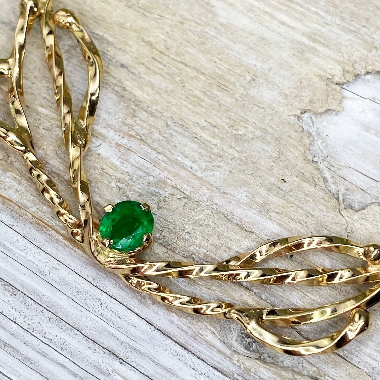 14k Emerald Mantle Necklace - Mettle by Abby