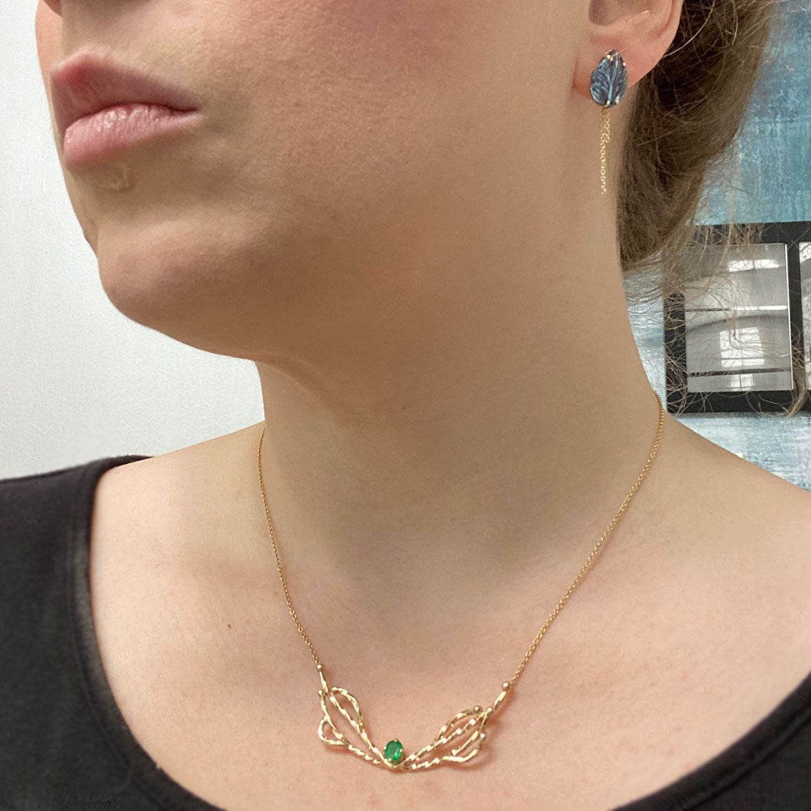 14k Emerald Mantle Necklace - Mettle by Abby