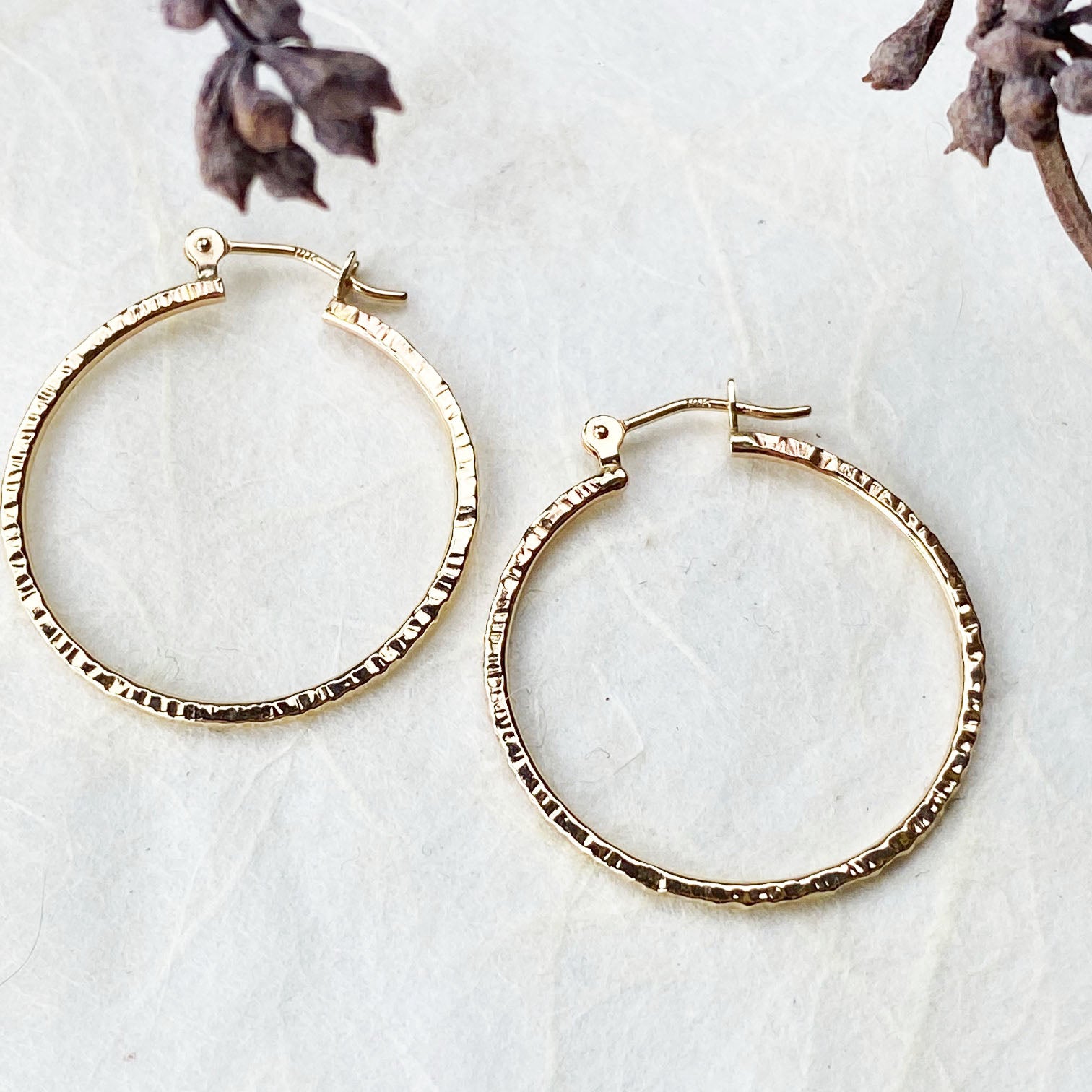 14k Gold Halo Hoops - Mettle by Abby