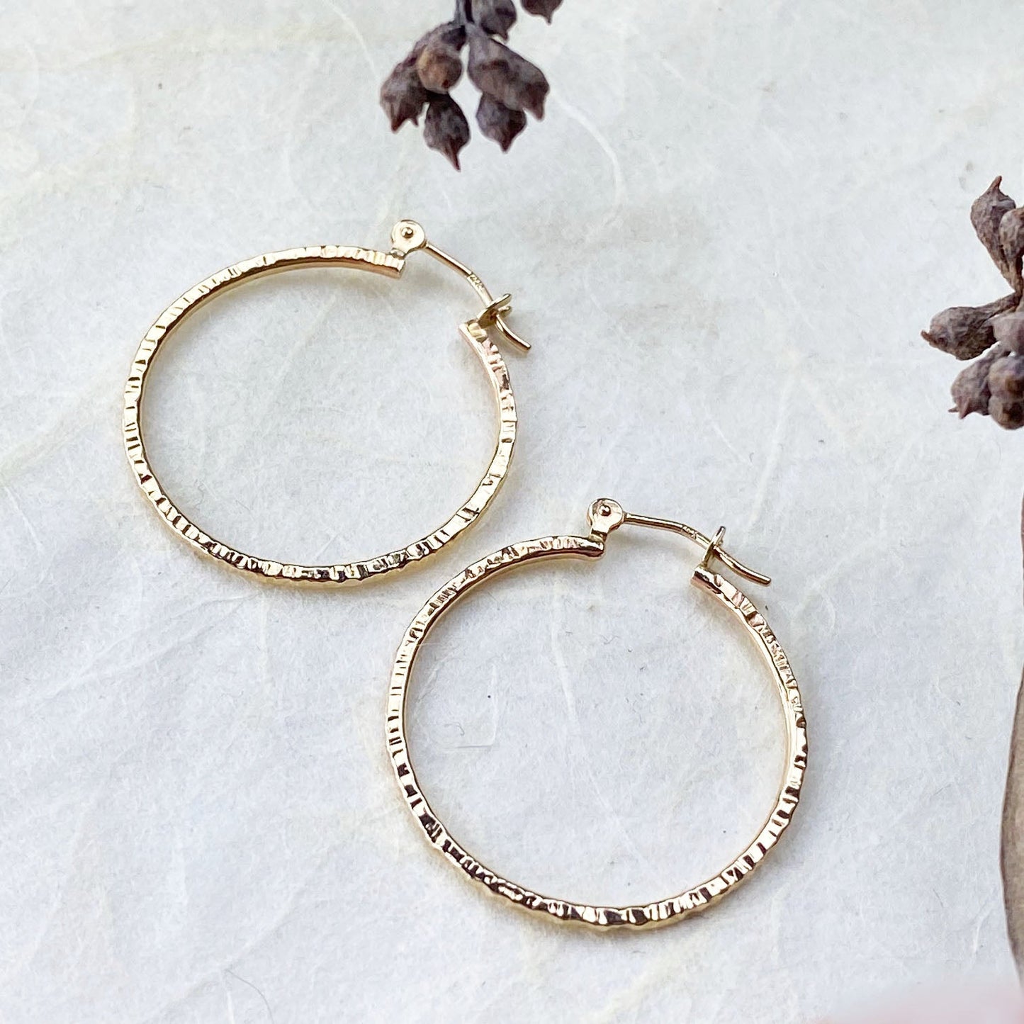 14k Gold Halo Hoops - Mettle by Abby