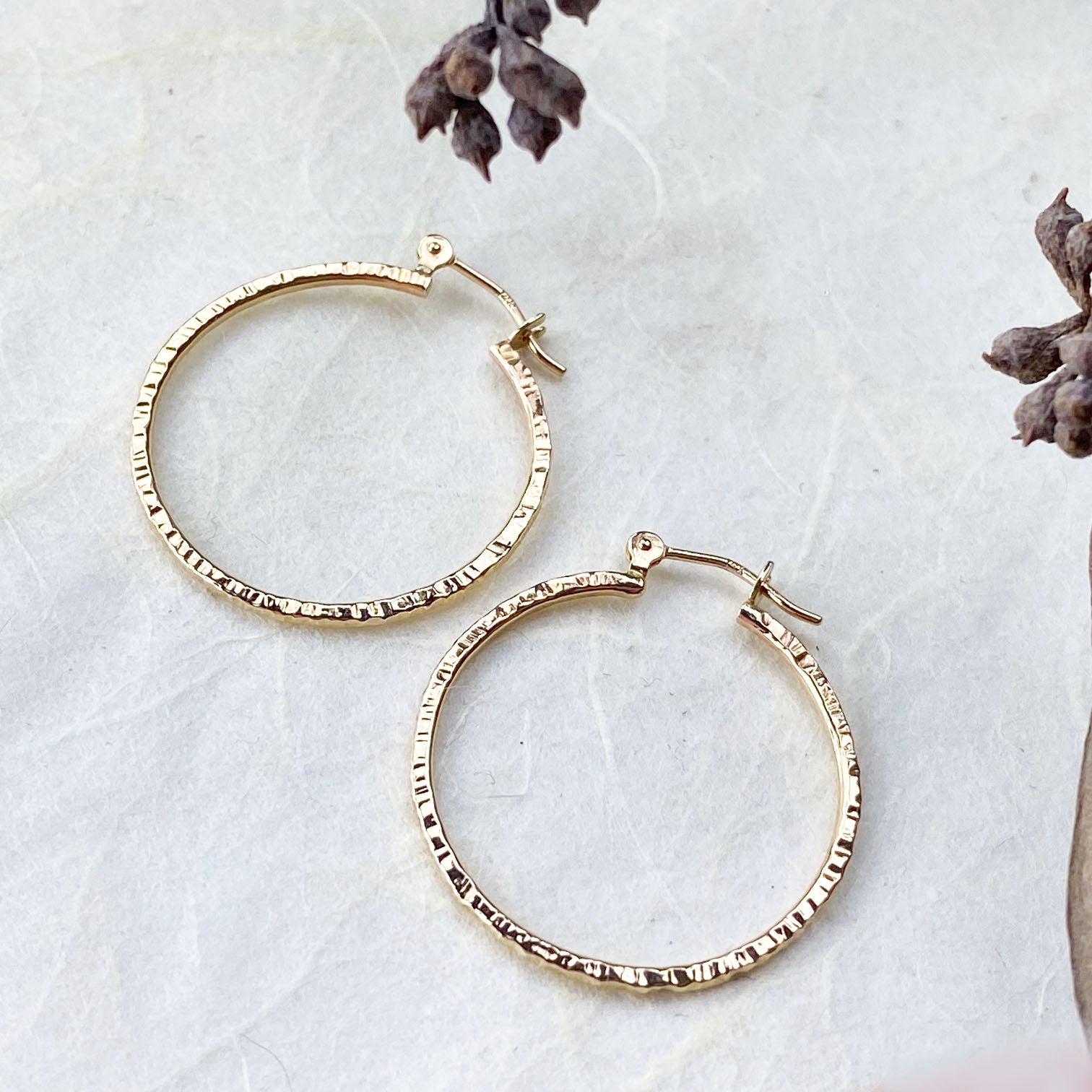 14k Gold Halo Hoops - Mettle by Abby