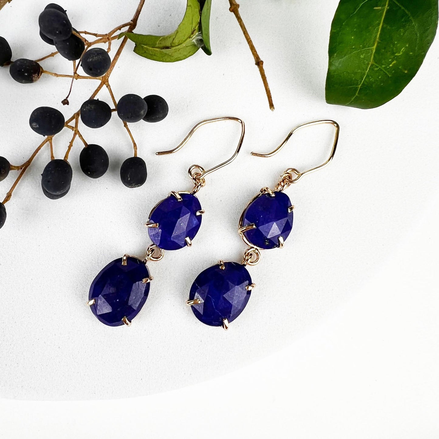 14k Lapis Night Sky Earrings - Mettle by Abby