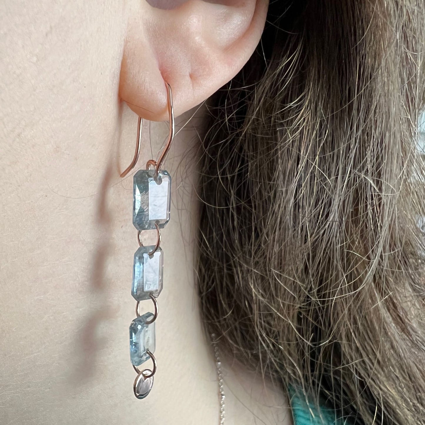 14k Moss Aqua Earrings - Mettle by Abby