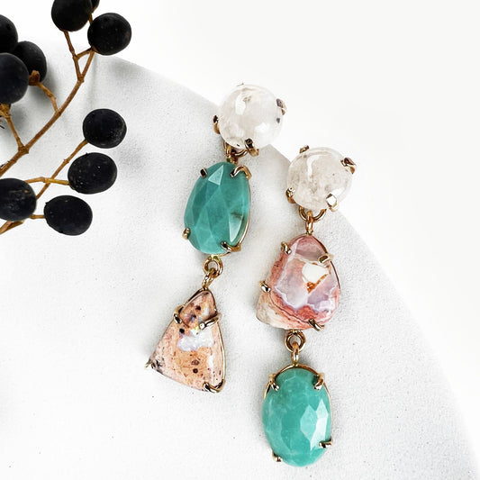 14k Opal Montage Earrings - Mettle by Abby