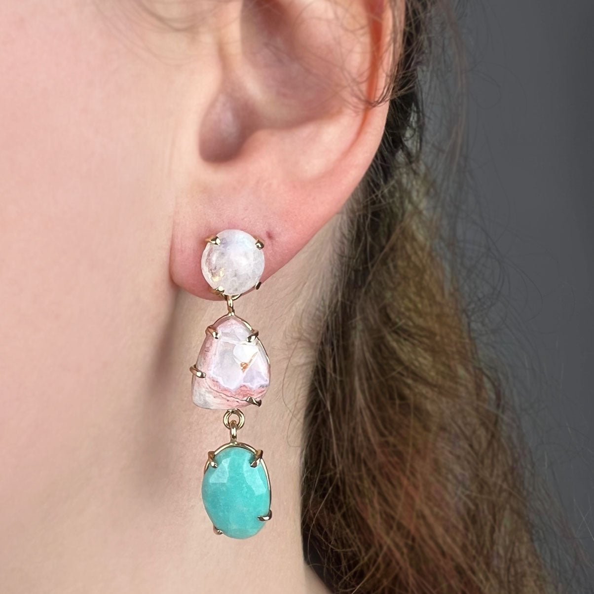 14k Opal Montage Earrings - Mettle by Abby