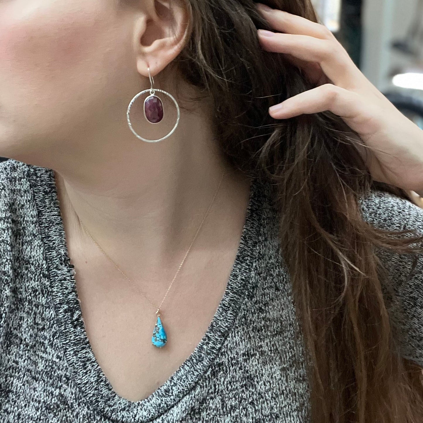 14k Persian Turquoise Necklace - Mettle by Abby