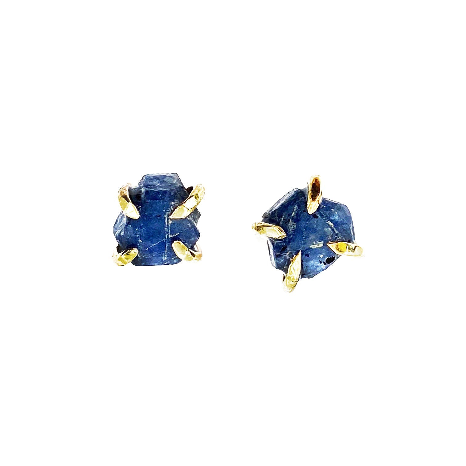14k Raw Sapphire Studs - Mettle by Abby
