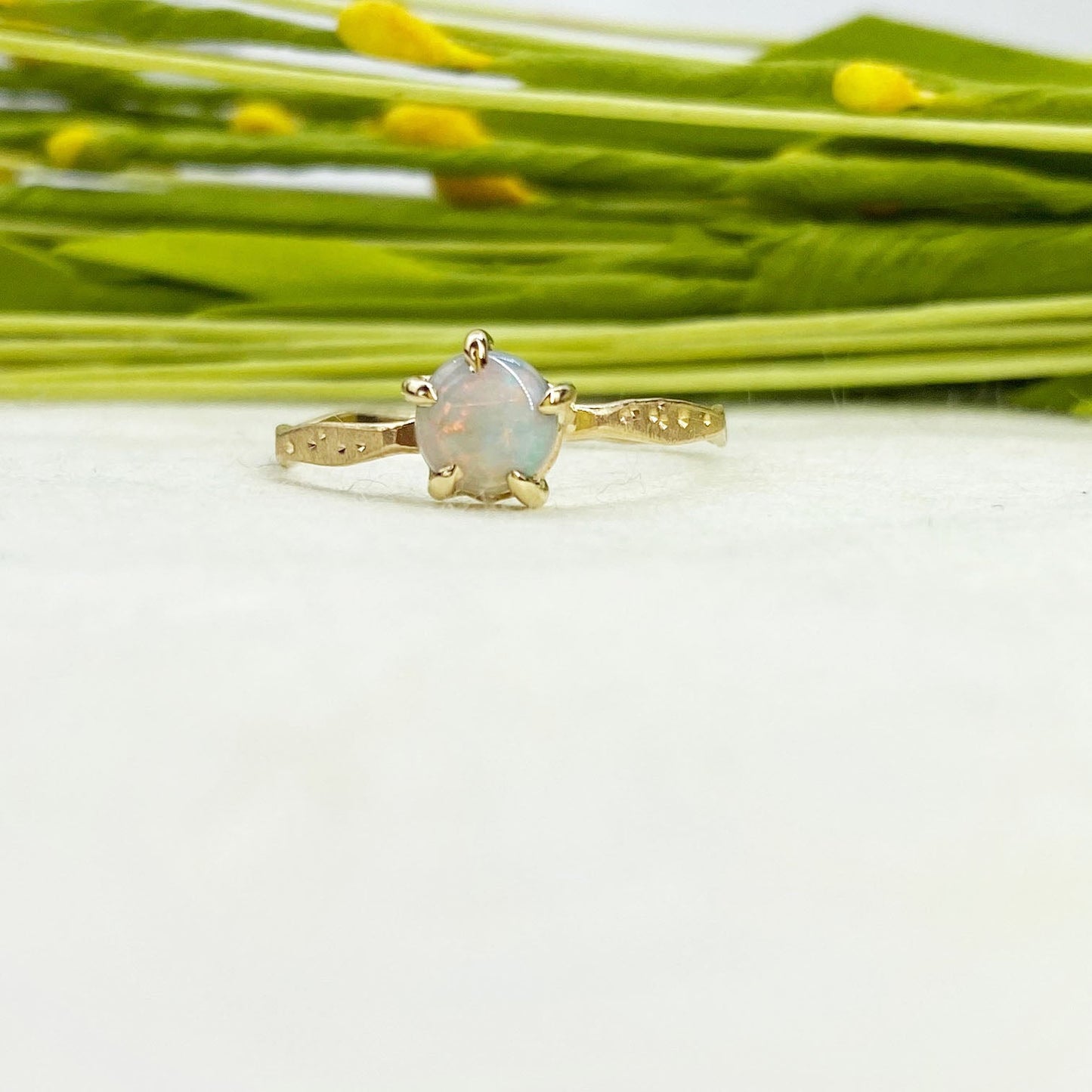 14k Red Nebula Opal Star Dust Ring - Mettle by Abby