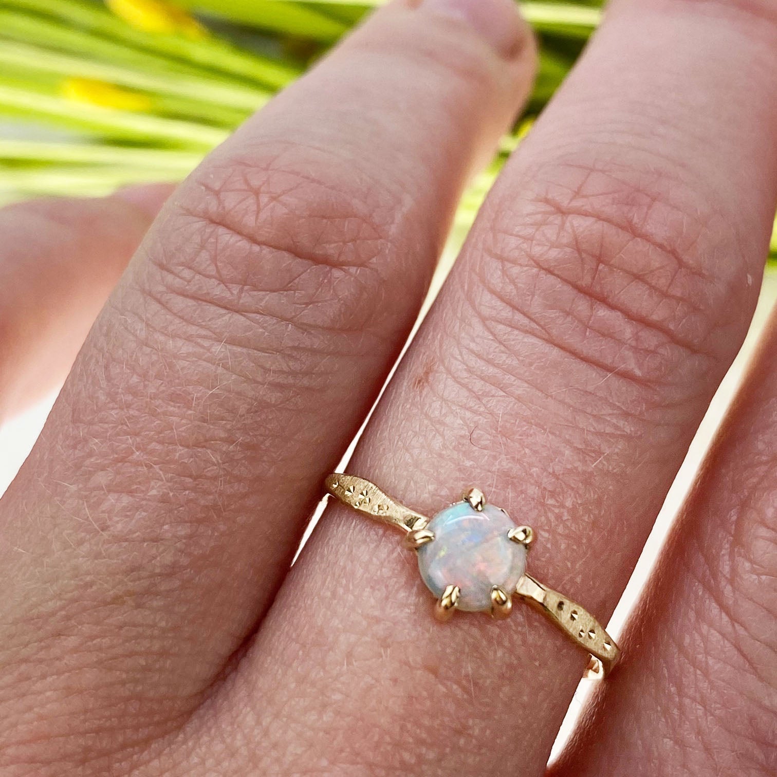 14k Red Nebula Opal Star Dust Ring - Mettle by Abby