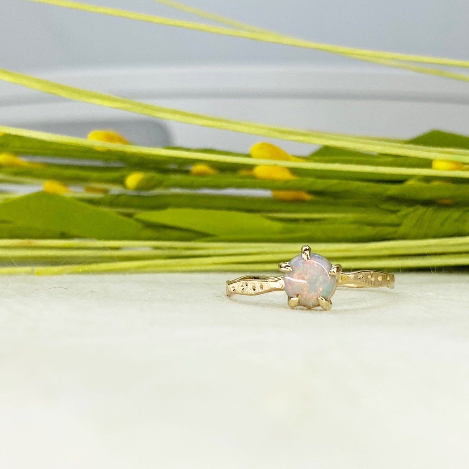 14k Red Nebula Opal Star Dust Ring - Mettle by Abby