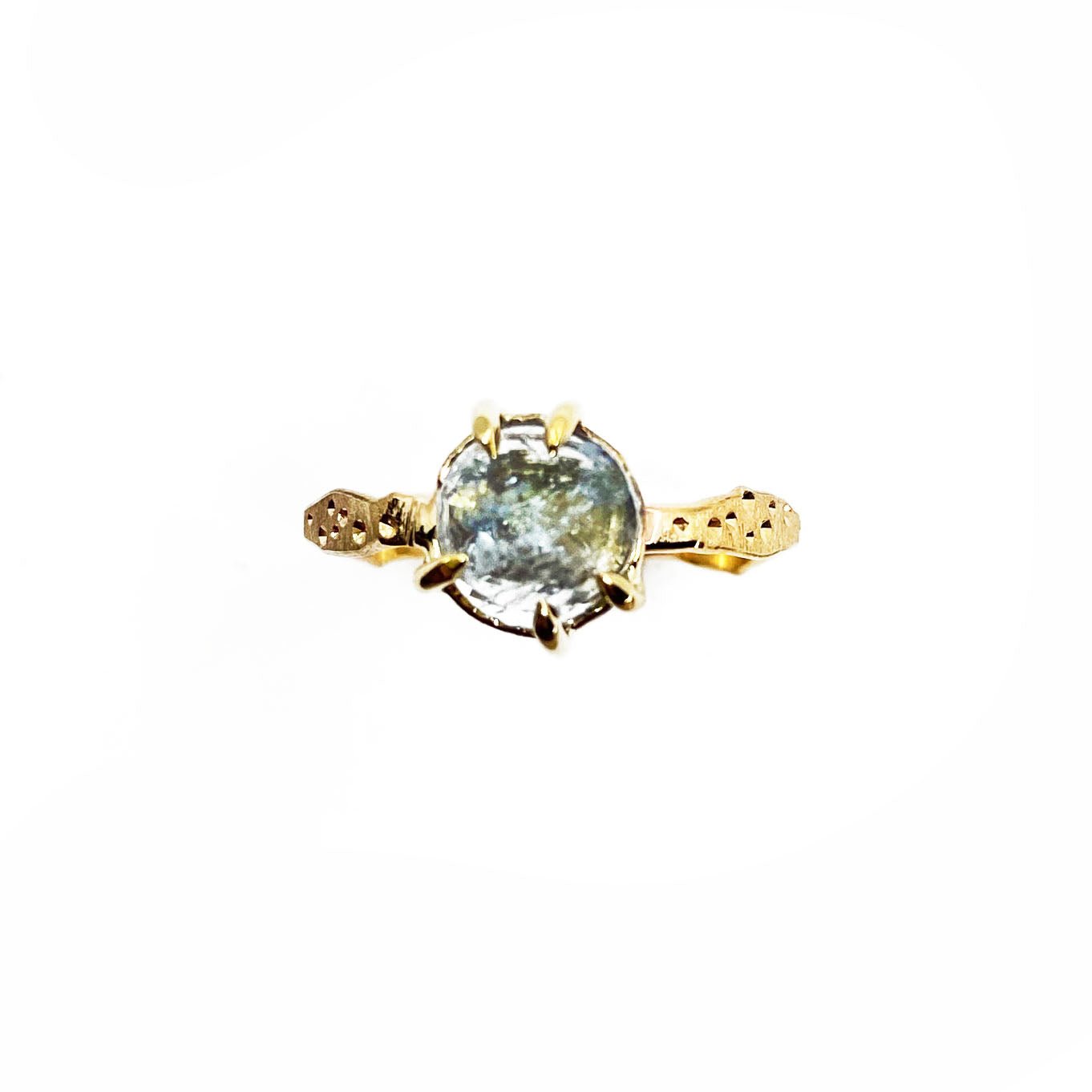 14k Rose Cut Aquamarine Ring - Mettle by Abby