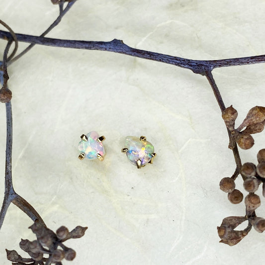14k Rose Cut Opal Studs - Mettle by Abby