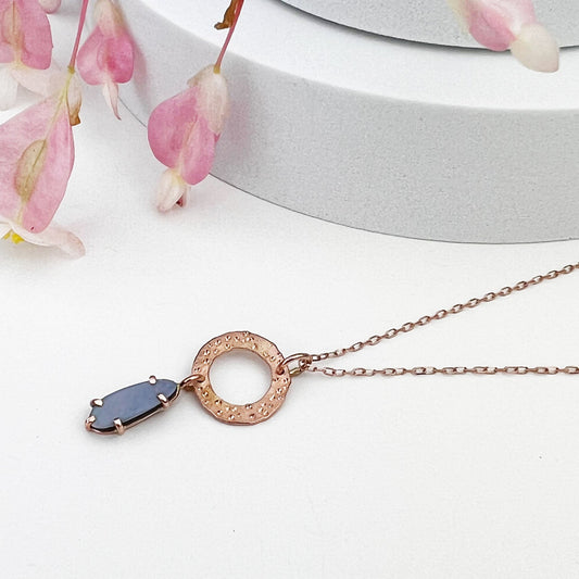 14k Rose Gold Dainty Opal Necklace - Mettle by Abby