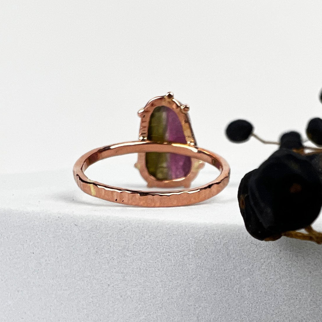 14k Rose Watermelon Tourmaline Ring - Mettle by Abby