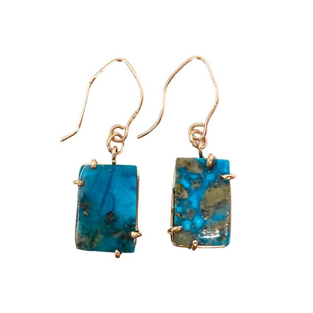 14k Turquoise Earrings - Mettle by Abby
