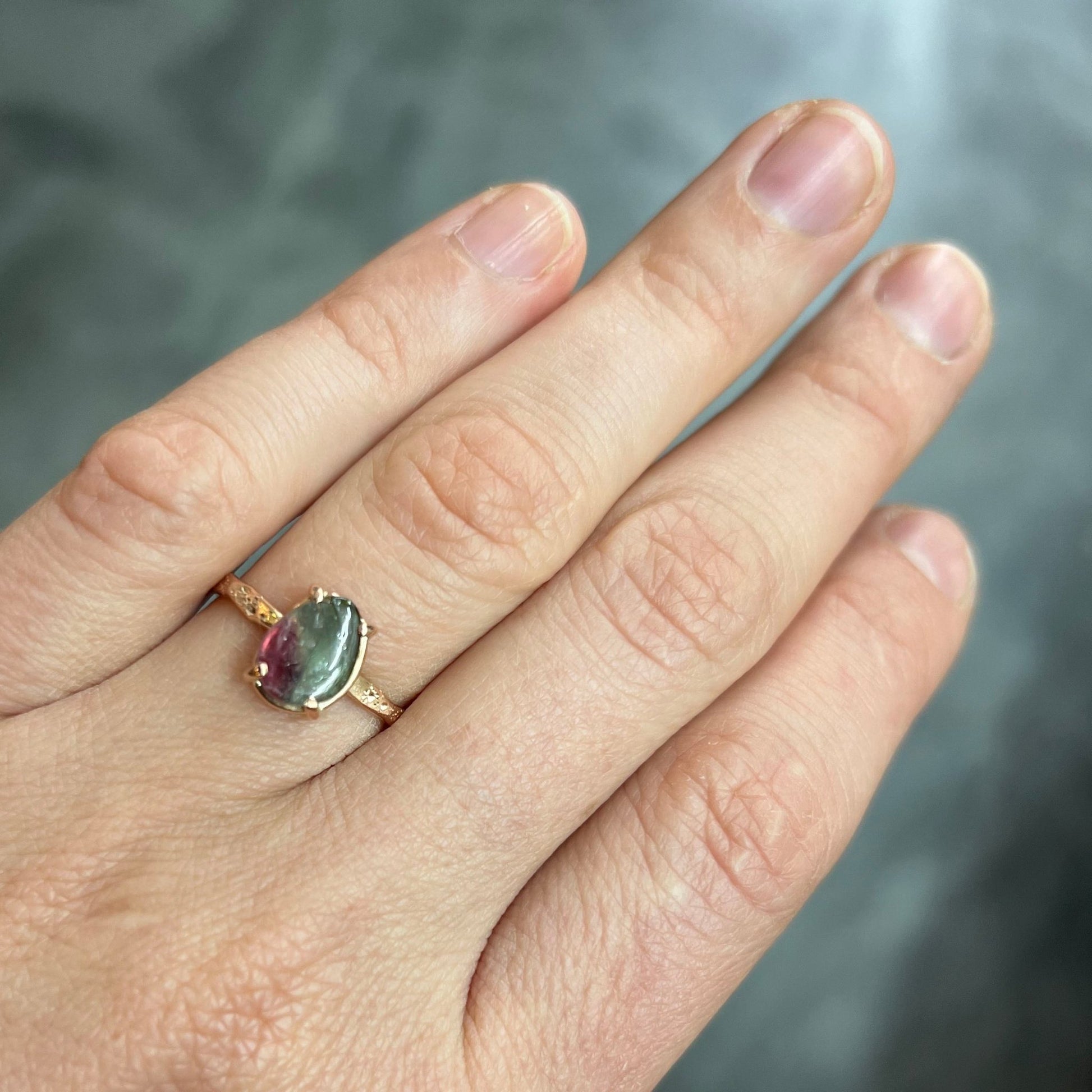 14k Watermelon Tourmaline Ring - Mettle by Abby