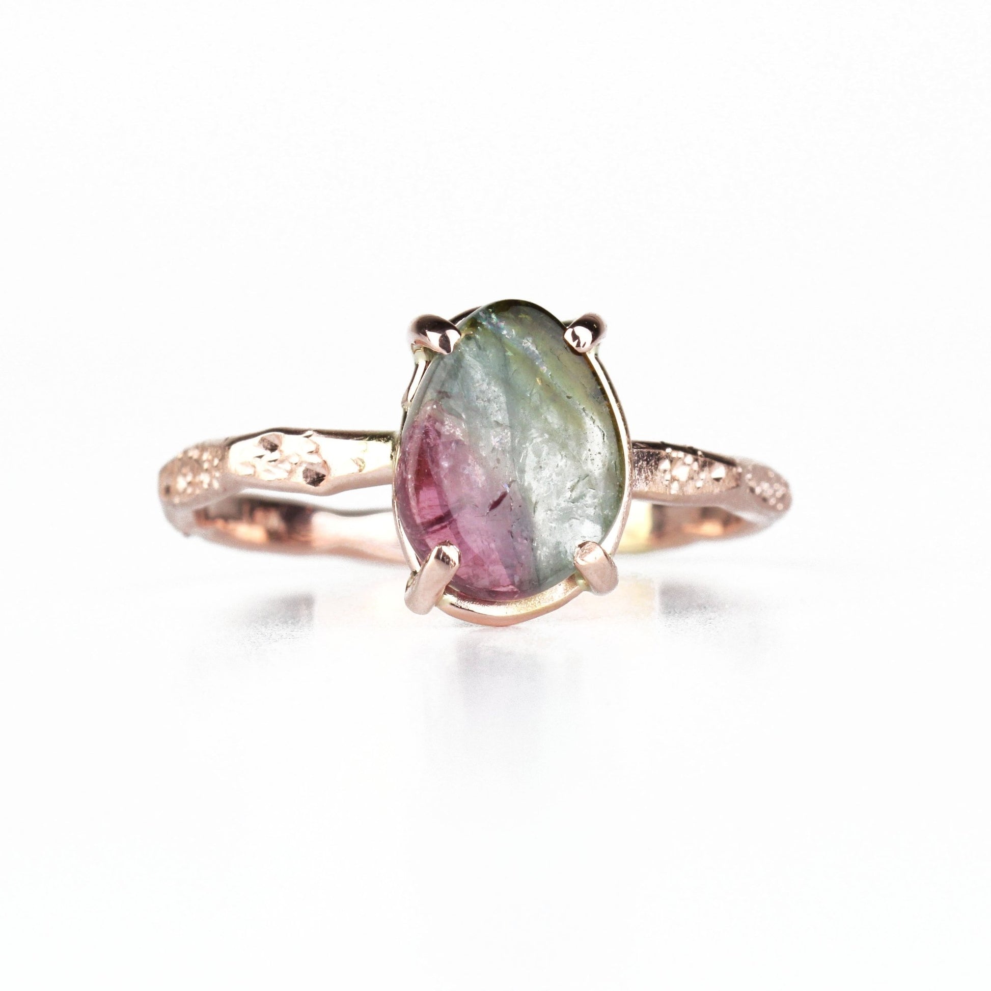 14k Watermelon Tourmaline Ring - Mettle by Abby