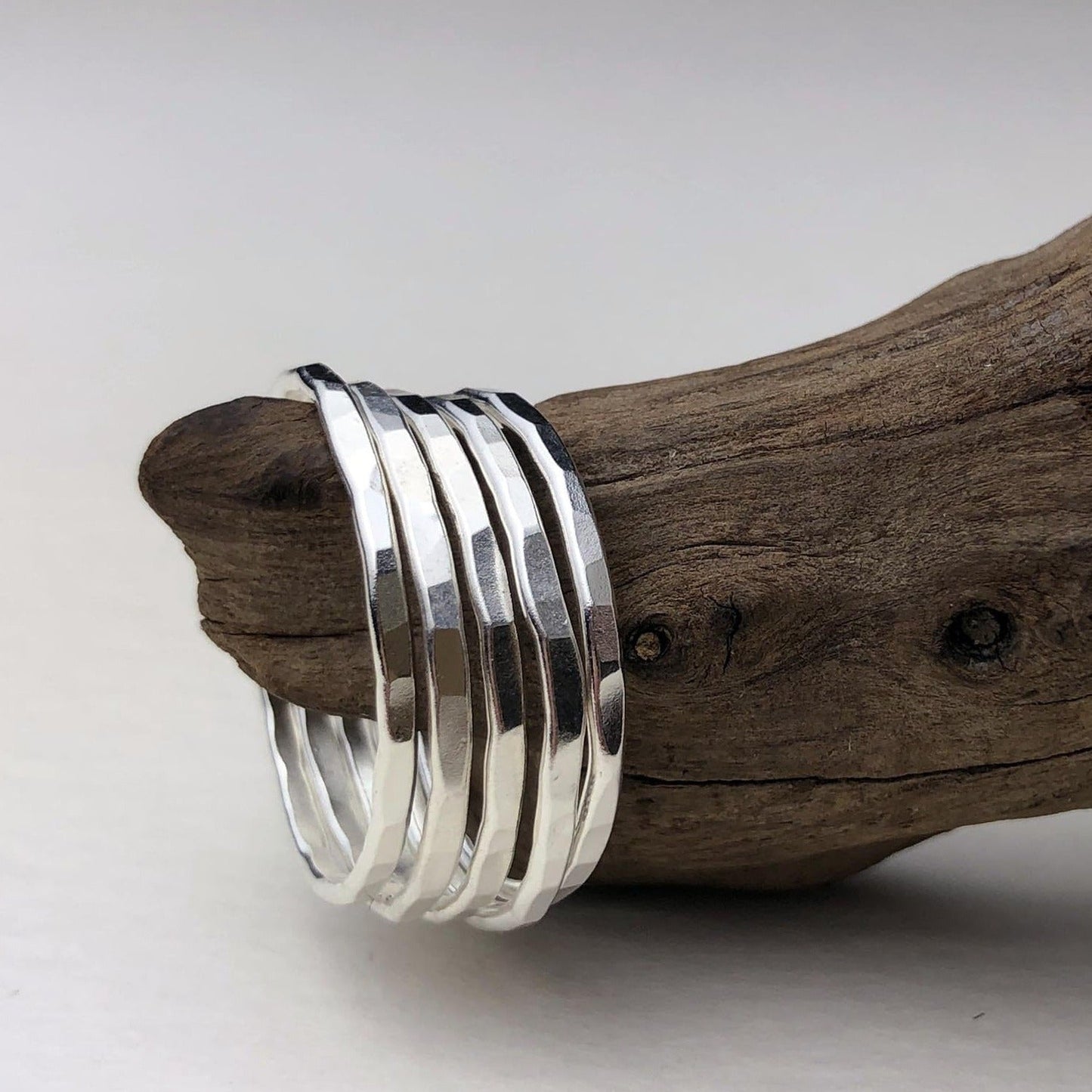 5 Silver Bands - Mettle by Abby