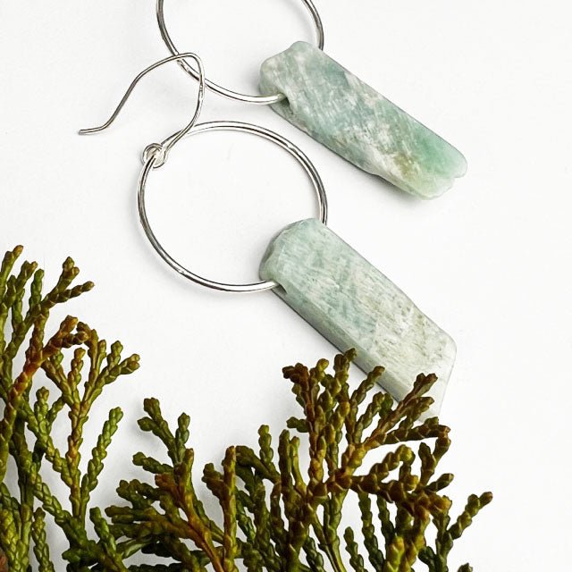 Amazonite Hoop Earrings - Mettle by Abby