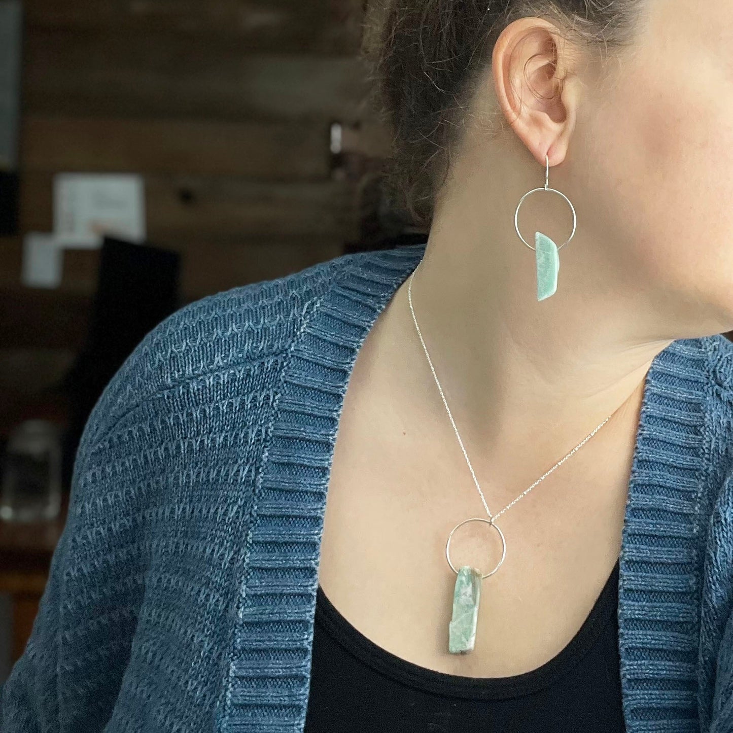 Amazonite Hoop Necklace - Mettle by Abby