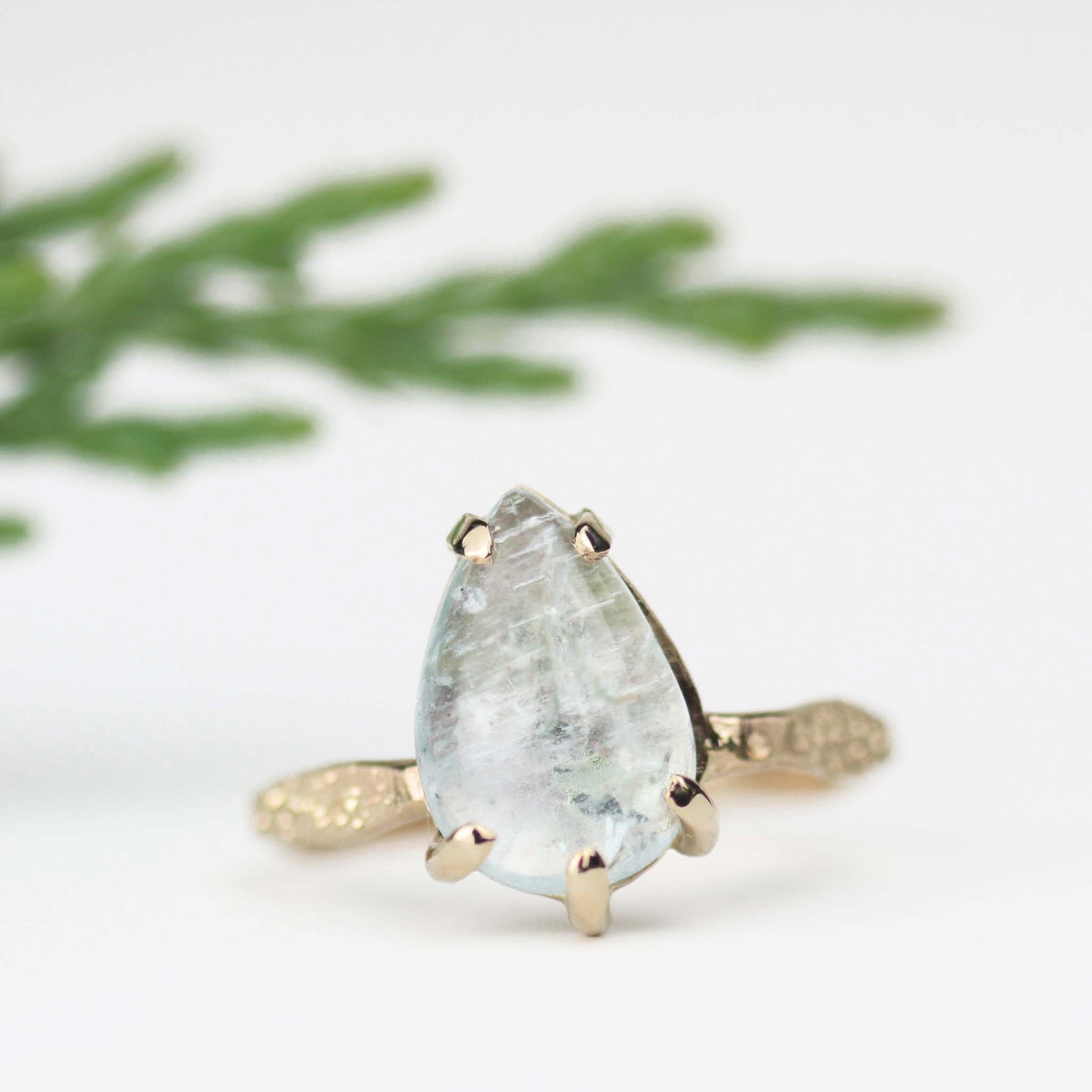 Aquamarine Stardust Ring 14k Yellow Gold - Mettle by Abby