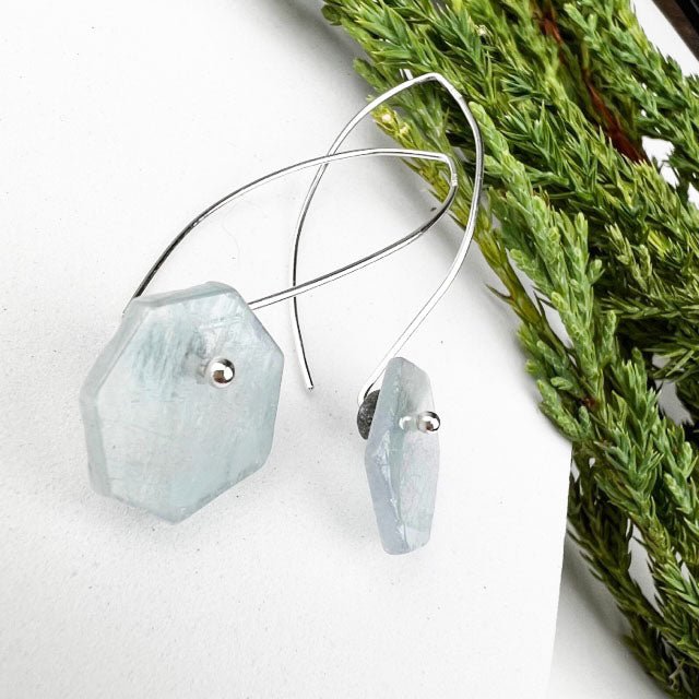 Aquamarine Thread Earrings - Mettle by Abby