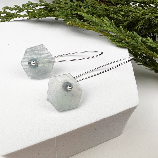 Aquamarine Thread Earrings - Mettle by Abby