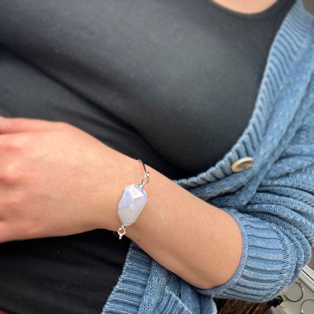Blue Lace Agate Bracelet - Mettle by Abby