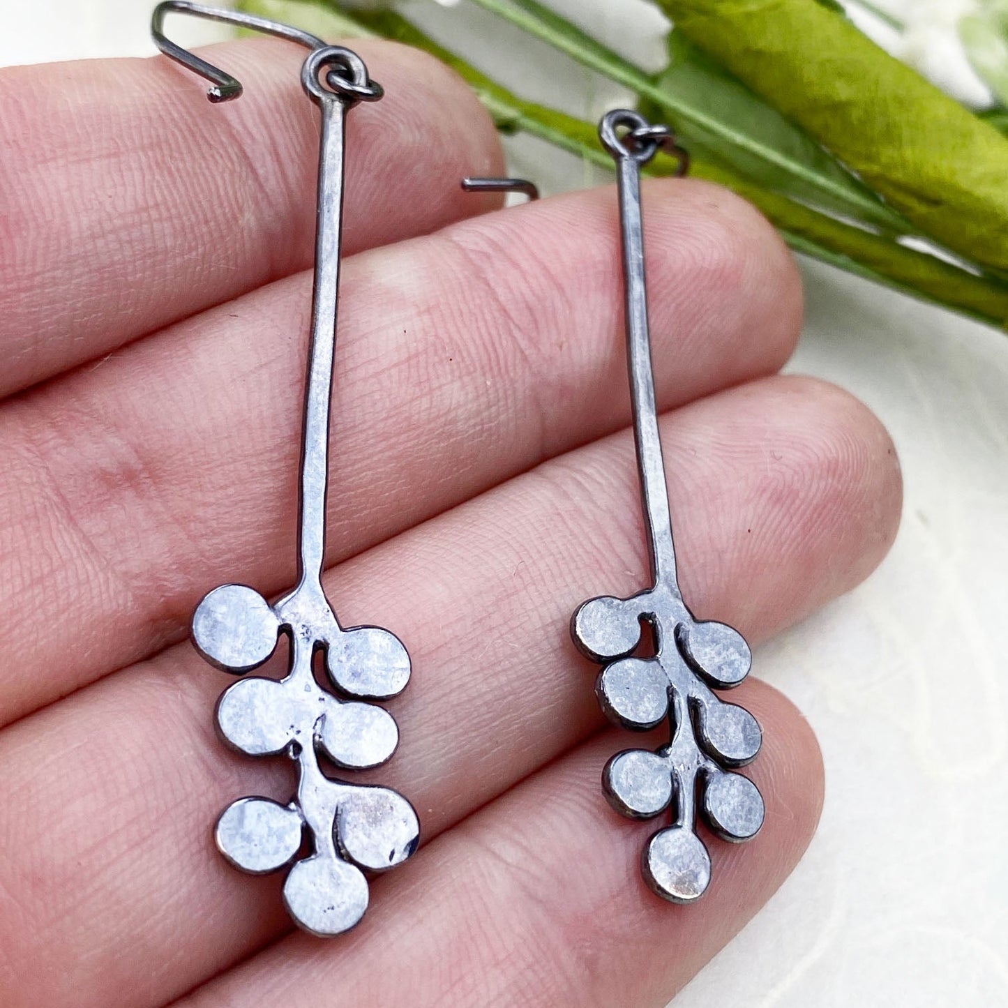 Dark Bubble Fern Earrings - Mettle by Abby