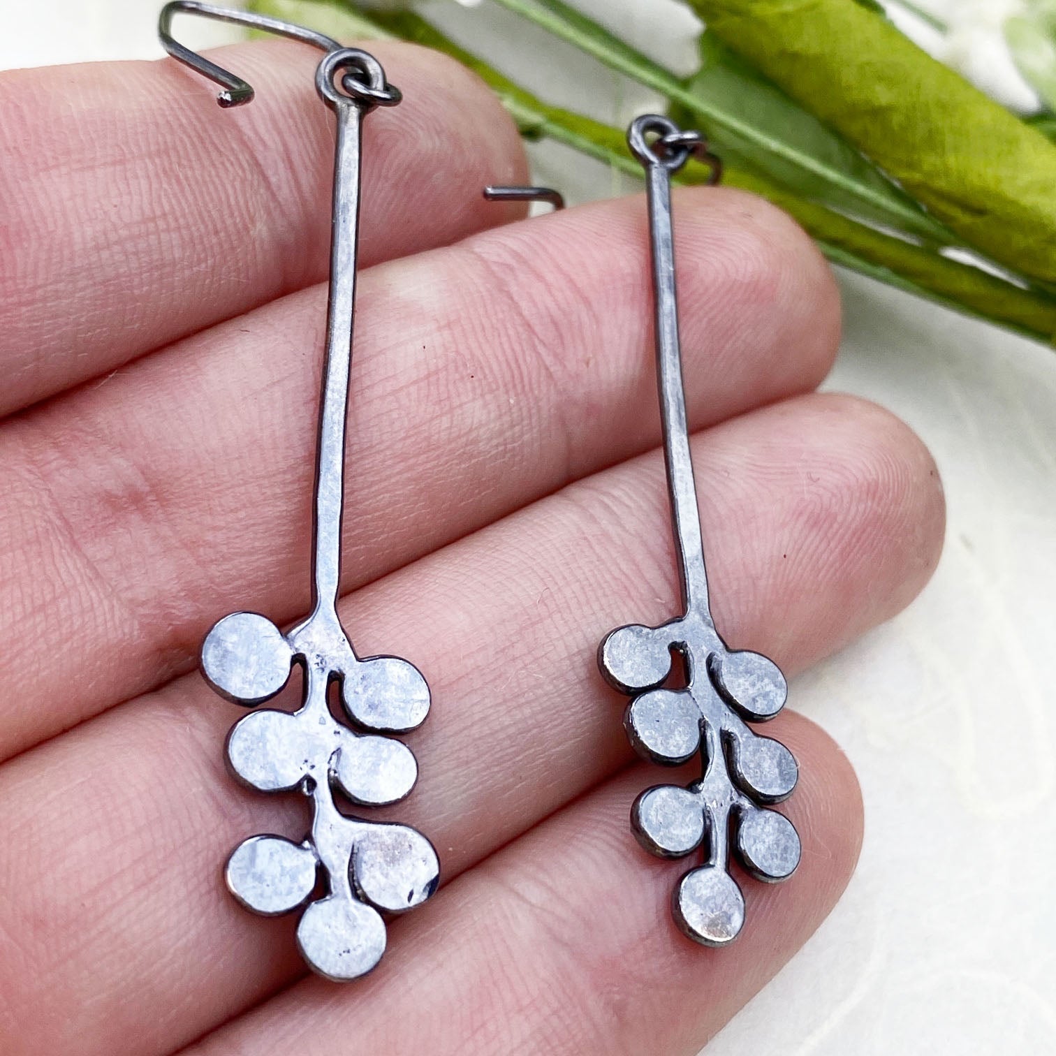 Dark Bubble Fern Earrings - Mettle by Abby