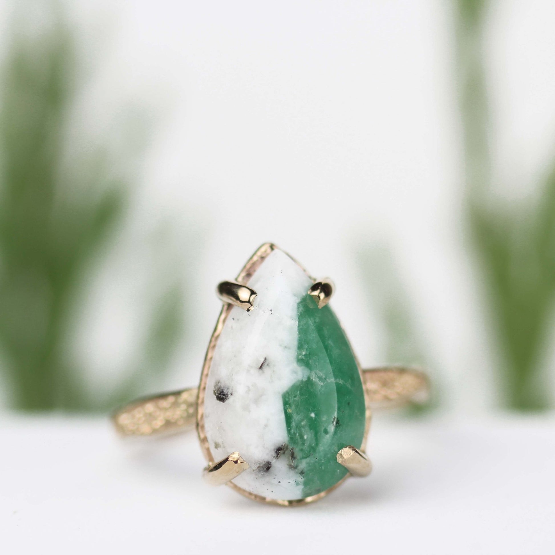 Emerald Stardust Ring 14k Yellow Gold - Mettle by Abby