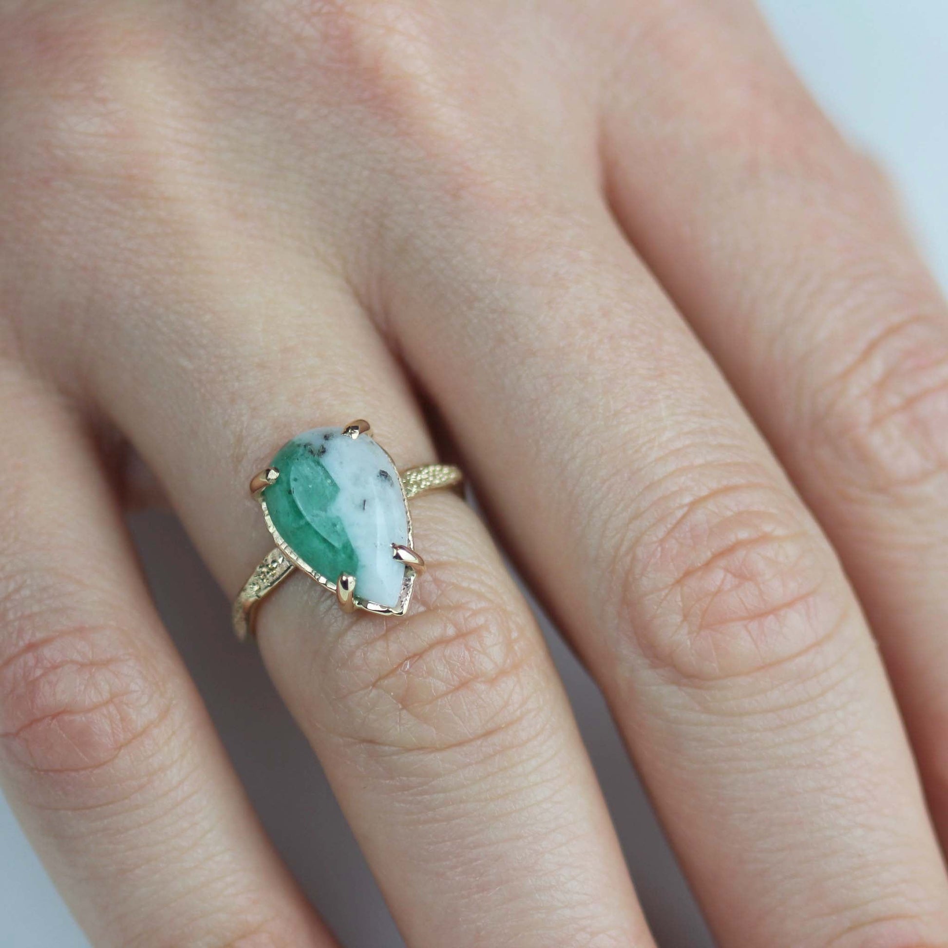 Emerald Stardust Ring 14k Yellow Gold - Mettle by Abby