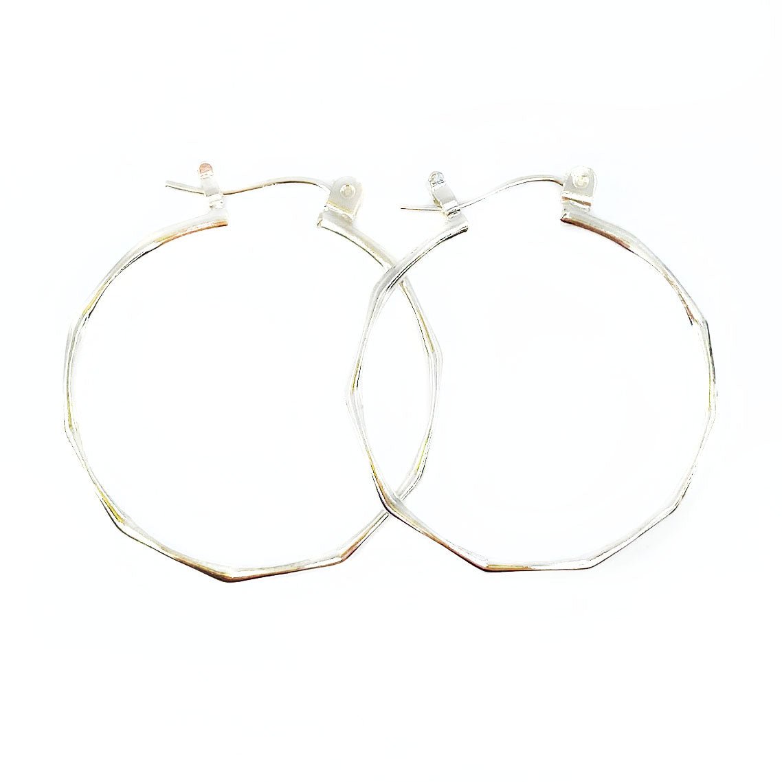 Facet Silver Hoops - Mettle by Abby