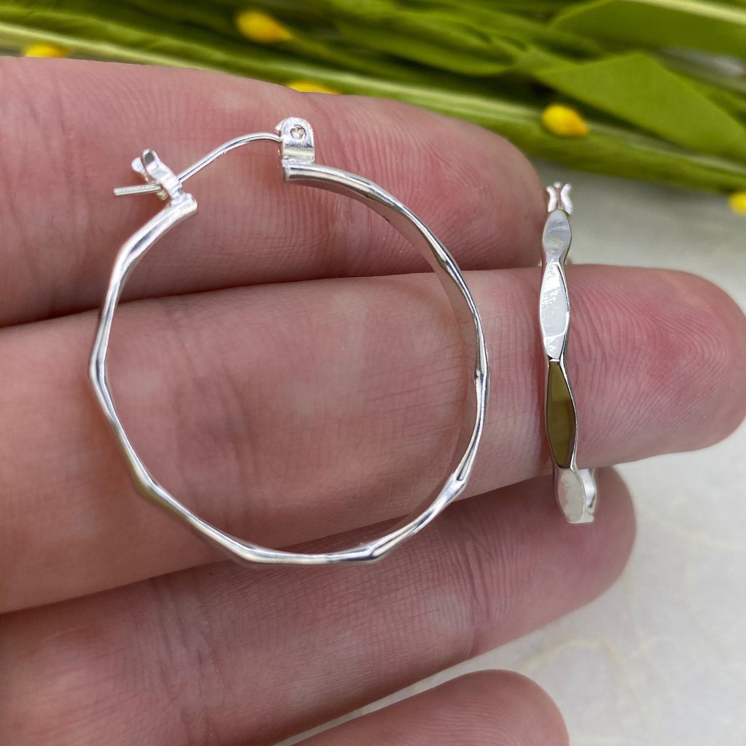 Facet Silver Hoops - Mettle by Abby