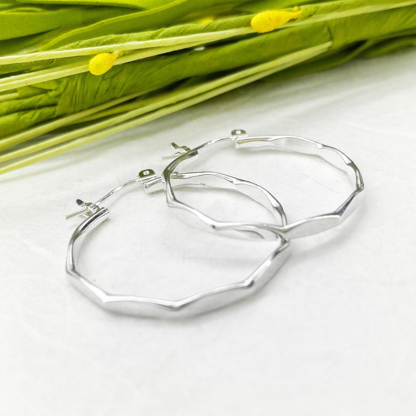Facet Silver Hoops - Mettle by Abby